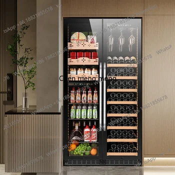 D150Double Door Three Temperature Red Wine Constant Temperature Embedded Ice Bar Home Living Room Tea Beverage Refrigerated Cabi