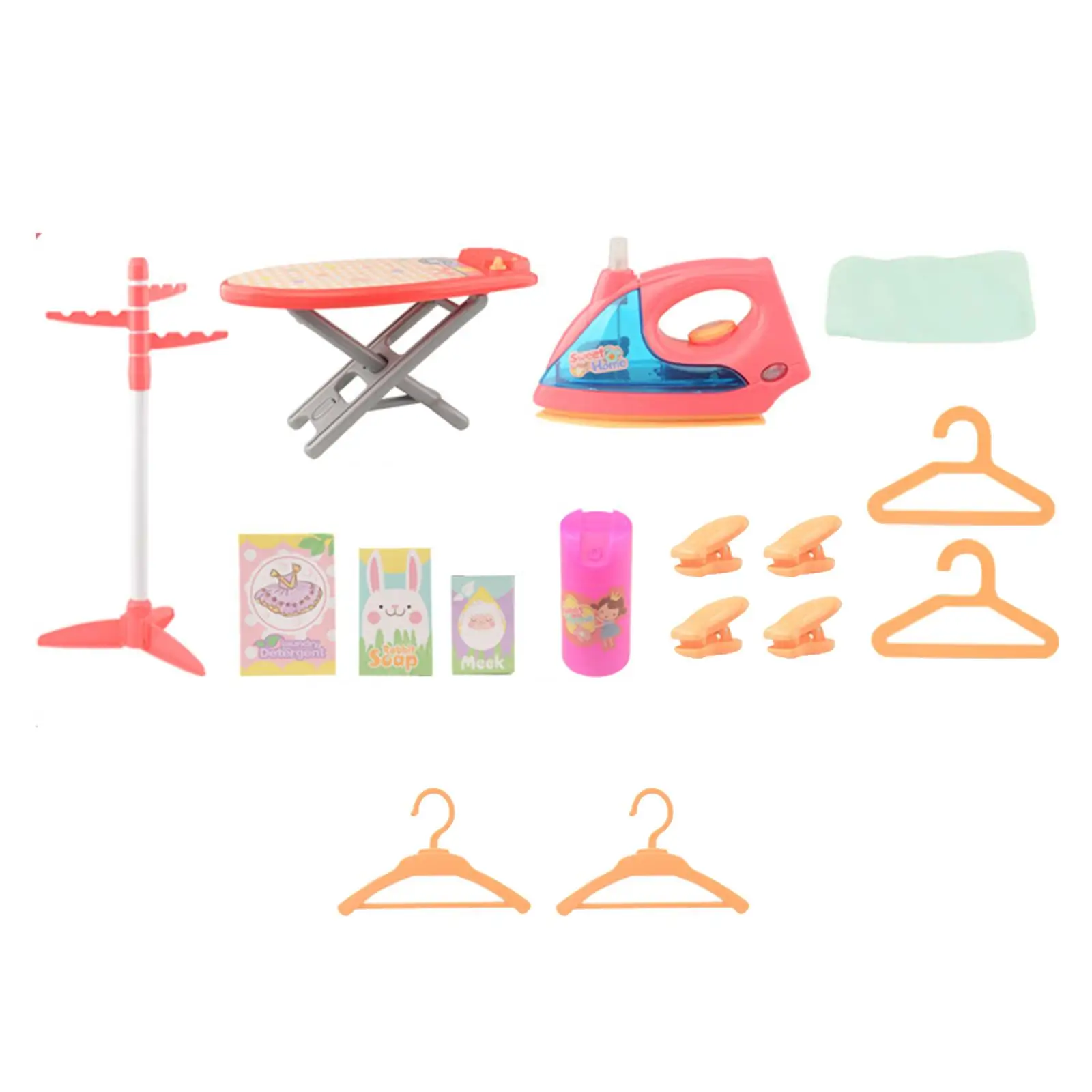 

Pretend Laundry Set Preschool Kids Cleaning Tool Home Appliance Set Laundry Toys with Ironing Board for Girls Children Kids Gift