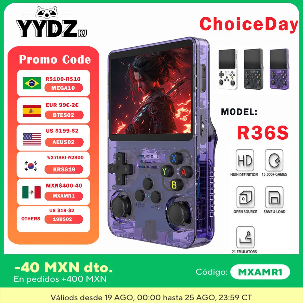 Febotak R36MAX Retro-Handheld-Konsole – 4 Zoll IPS, 25.000 Spiele, 128 GB, 4000 MAh Akku