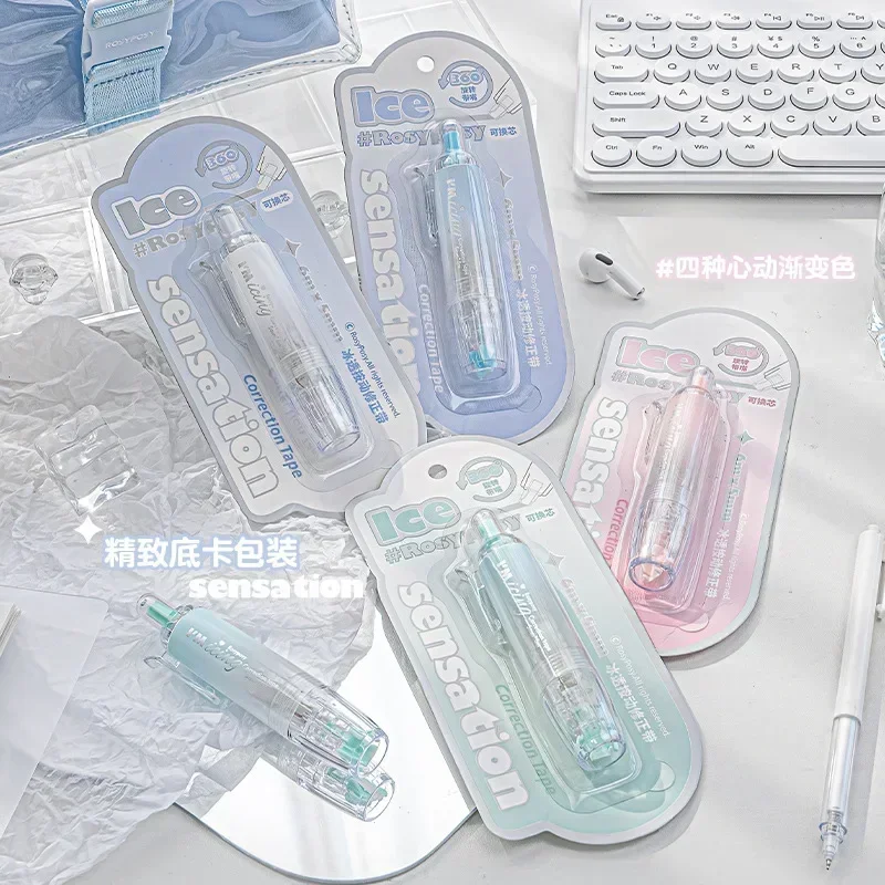 1pcs Creative Large-capacity Transparent Correction Tape Portable Replaceable Core Office Stationery Supplies correction tape correction supplies