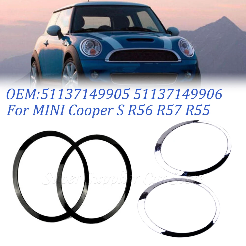 Chrome-Car-Headlight-Trim-Ring-Headlamp-Cover-For-Mini-Cooper-R56-R55 ...