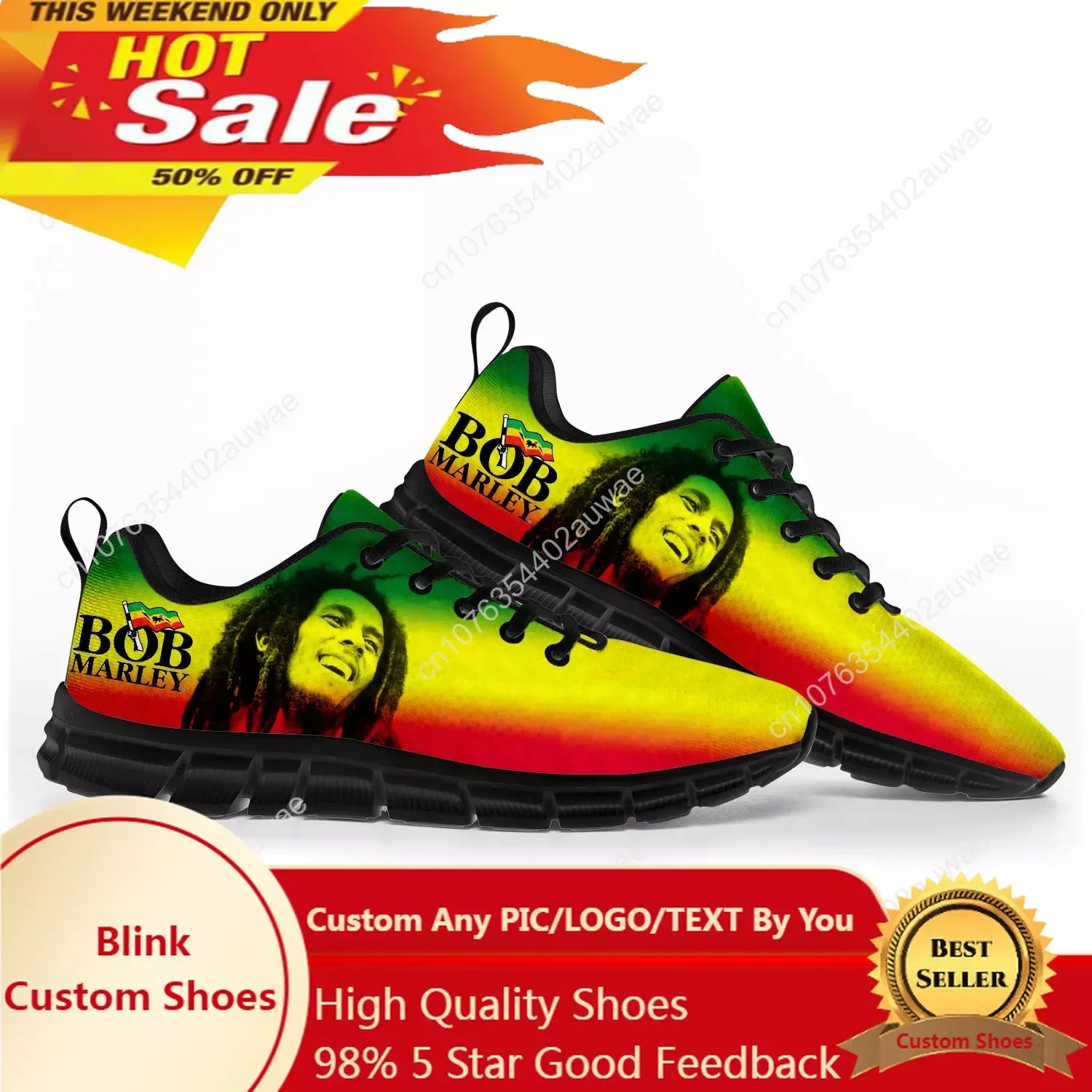 Bob Marley Reggae Rasta Music Singer Sports Shoes Mens Womens Teenager Children Sneakers Casual Custom High Quality Couple Shoes