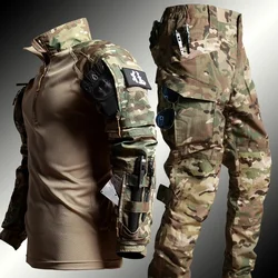 Tactical Frog Suit Men Airsoft Clothes Military Paintball 2 Pieces Sets SWAT Assault Shirts Special Forces Police Uniform Pants
