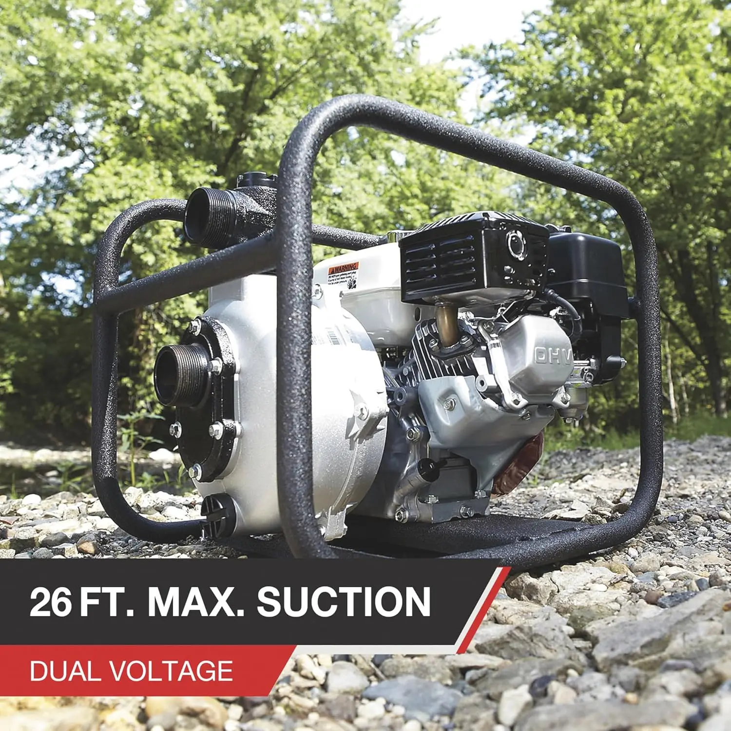 High-Press Water Pump 2in Ports 94 PSI Honda Eng Designed To Push Water Long Distances or To Great Heights