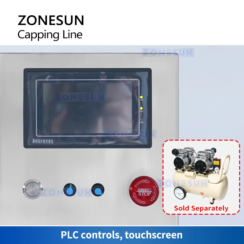ZONESUN Pneumatic Screwing Capping Machine Custom Beverage Cosmetics Bottle Capper Packaging Small Automatic Production ZS-XGC1 3