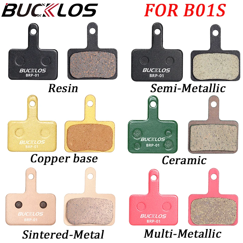 

BUCKLOS Bicycle Hydraulic Disc Brake Pad Resin Semi-Metallic Bike Pads Fit B01S B03S Heat Dissipation Road MTB Pads for SHIMANO