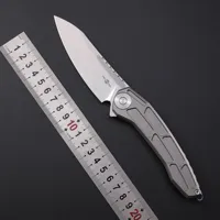 TWOSUN TS45 Folding Knife D2 M390 Steel Knife edc Gear for Men Titanium Handle Ball Bearing Outdoor Hunting Camping  Pocket Tool 1