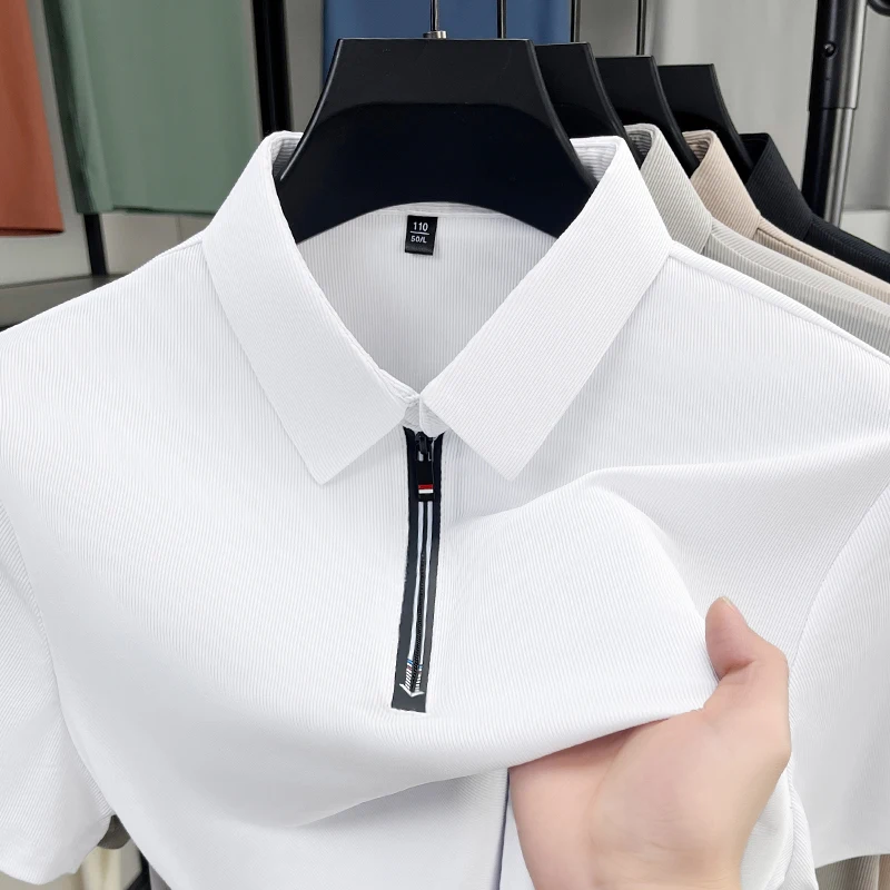 Modern men’s half zip polo top for office casual outfits
