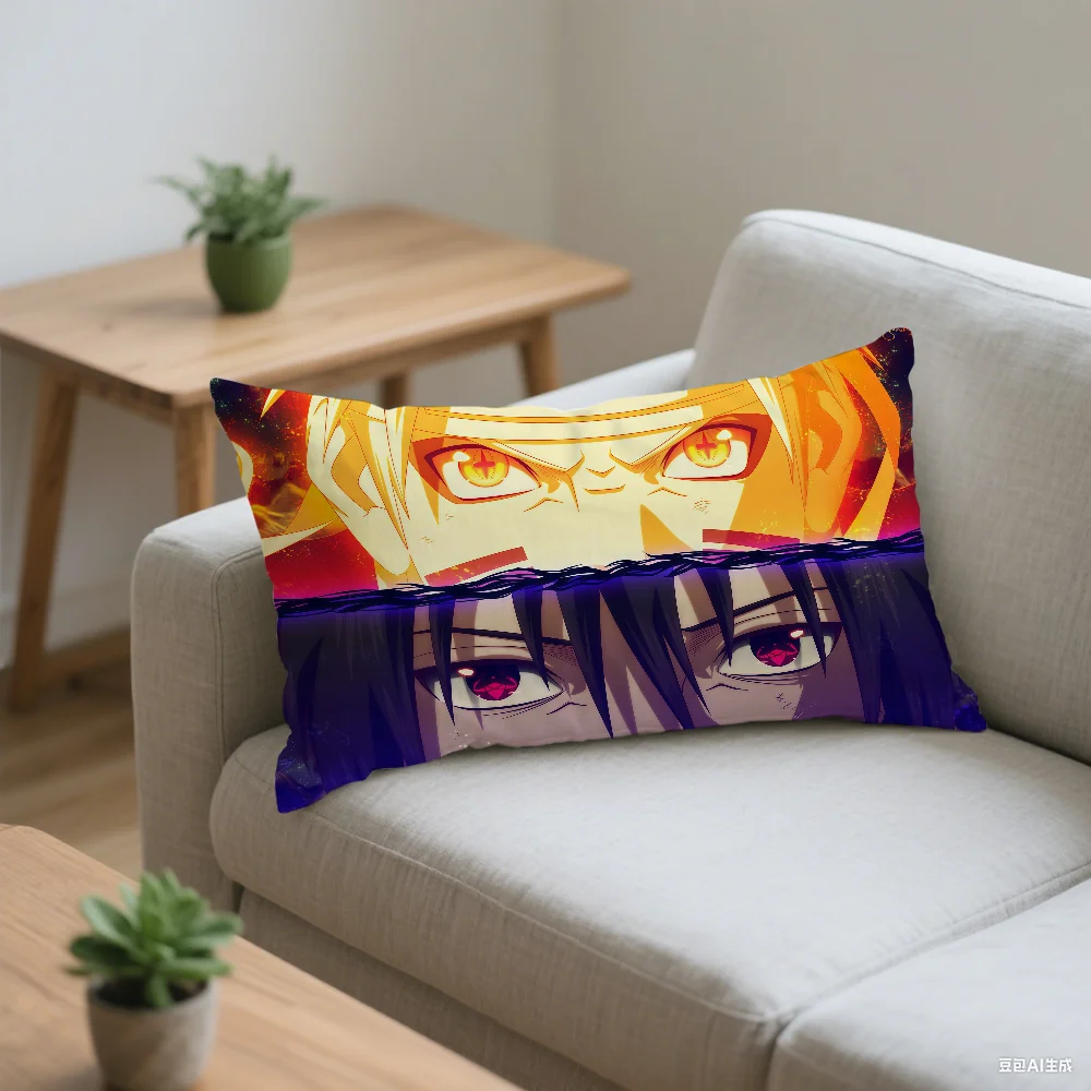 Anime Naruto Decorative Pillowcase - Rectangle Cushion Cover for Sofa, Bedside, or Home Decor