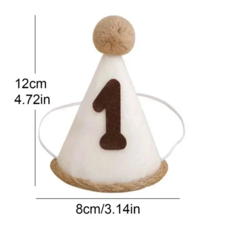 Small Retro Birthday Hat for Boy and Girl, Cone Birthday Hat, 1PC, 1PC, 2 Years, 3 Years, 4 Years, 5 Years, 6 Years, 7 Years