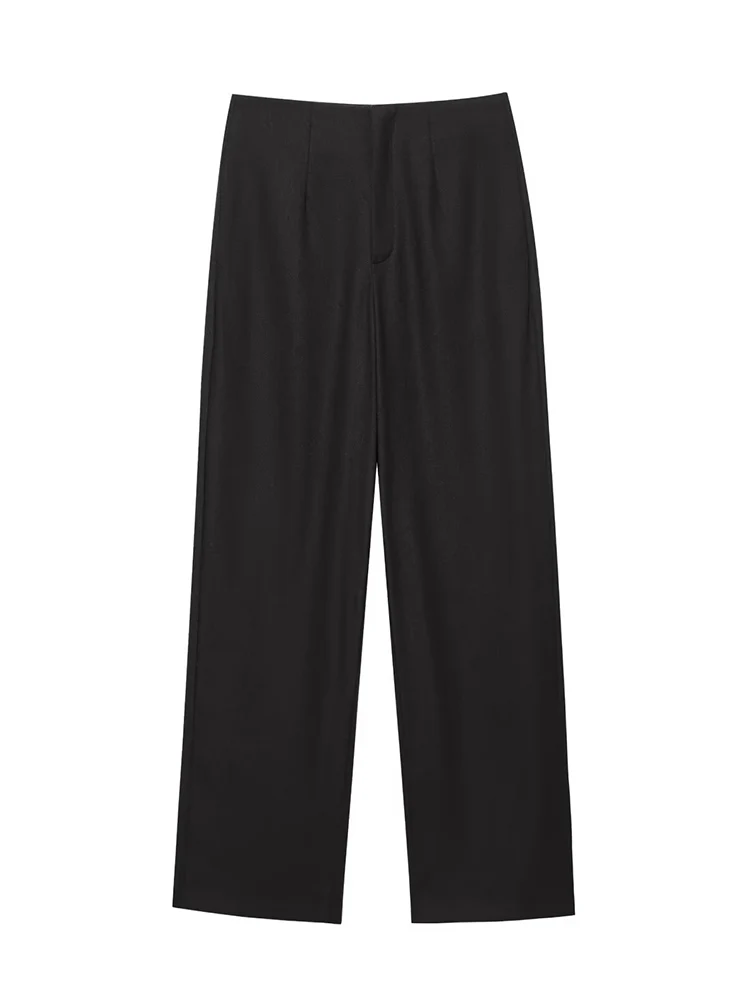 TFMLN Elegant Women Pant Set V Neck Sleeveless Belt Vest Top High Waist Side Pocket Solid Long Pant OL Commuting 2 Piece Suit