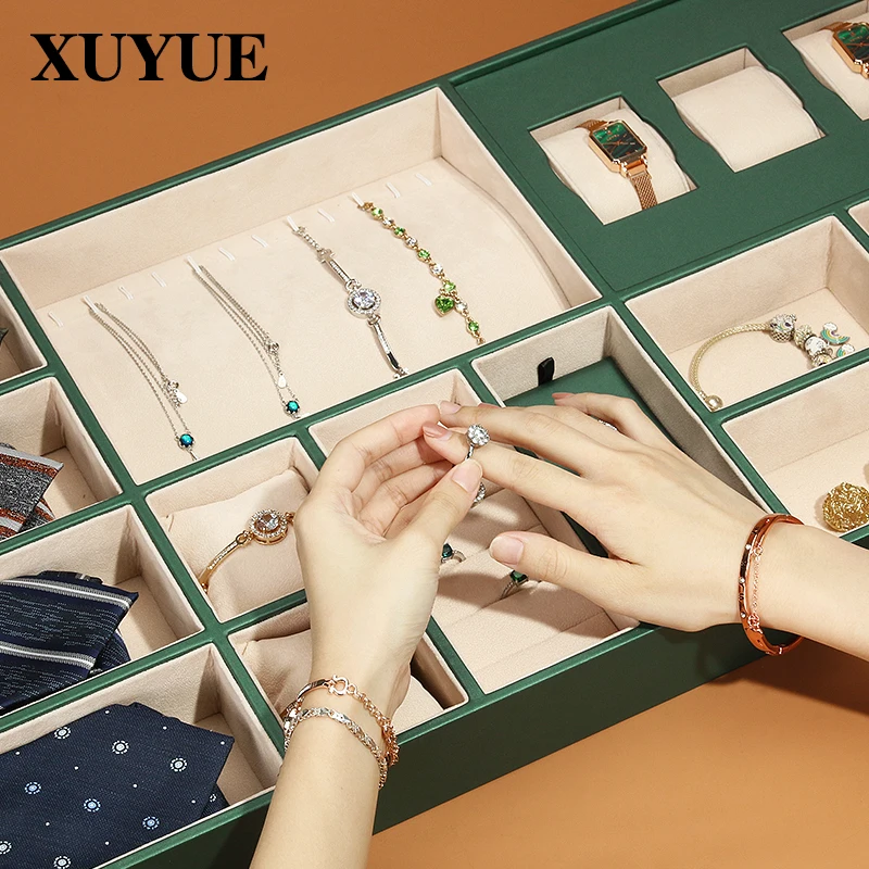 Wardrobe drawer type jewelry box necklace watch jewelry storage box tray glasses earrings compartment storage box