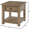 Monterey End Table - Reclaimed Natural Wood Finish- Coastal Style - with Shelf and Cabinet for Storage 3