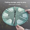 3/4 Holes Fish Shrimp Automatic Trap Crayfish Catcher Fish Network Baits Cast Mesh Trap 30/35cm Fishing Net Mesh Folded Round 3