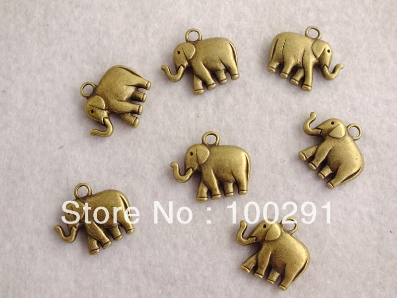 

100pcs Jewelry Pendant 17*19mm Antique Copper Elephant Findings Charms