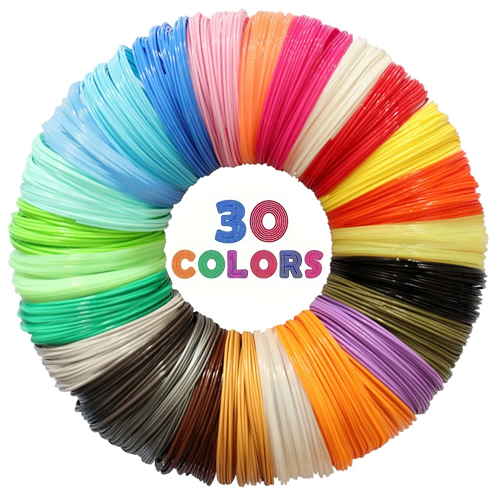 3D Pen Filament 10/20/30Colors 1.75mm PLA Each Color 16.4 Feet Total 492 Feet Refills Random Color