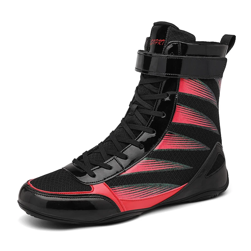 Hot Sale Competition Sports Men Wrestling Shoe Top Quality Black White Wrestling Boot Classic Brand Breath Boxing Fighting Boot