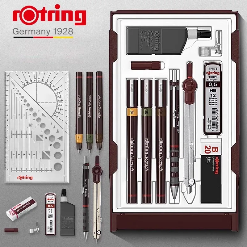 Rotring Technical Pen Junior/College/Master Set Waterproof Architectural Engineer Professional Drawing Design Comics Fineliner