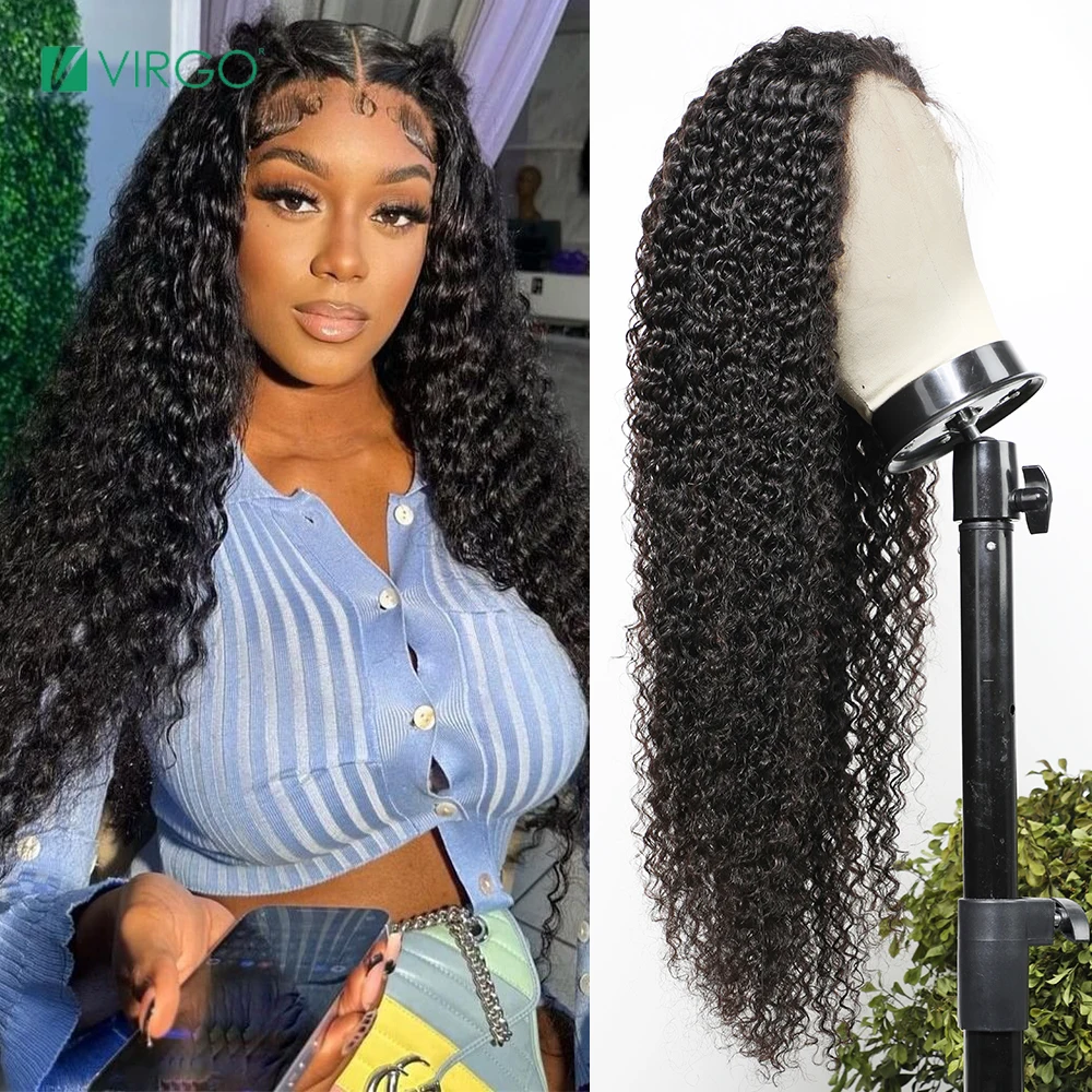 

Virgo 30 34 Inch Long Deep Wave Human Hair Lace Frontal Wig Hd Transparent Lace Front Wig Brazilian Virgin Hair Pre Plucked Wig