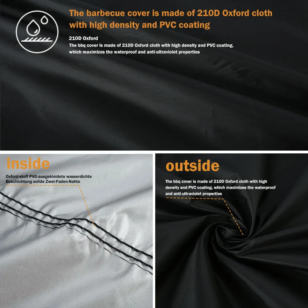 BBQ Grill Cover Outdoor Waterproof Dustproof 210D Oxford Cloth
