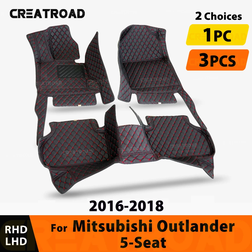 

Car Floor Mats For Mitsubishi Outlander 5 Seats 2016 2017 2018 Custom Foot Pads Carpet Cover Interior Accessories