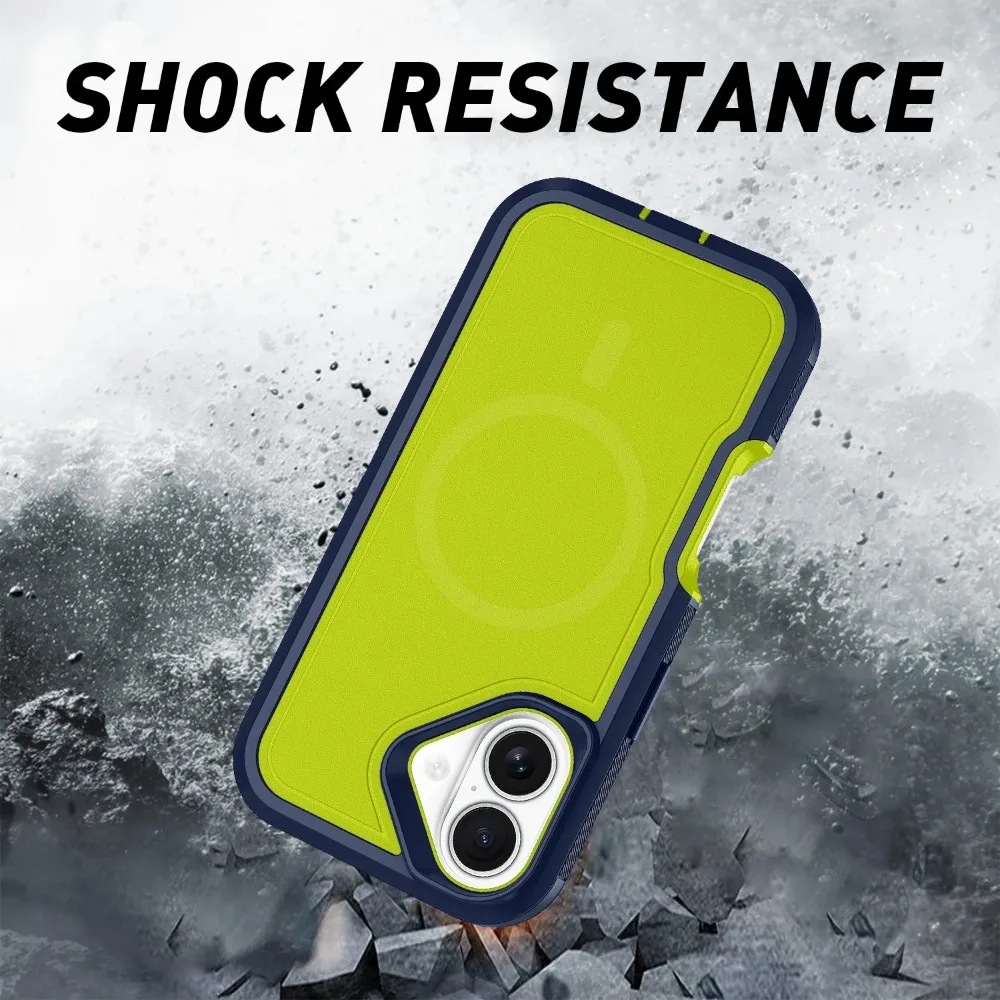 Heavy Duty Armor Defender Magnetic Phone Case - Shockproof Protective Cover with MagSafe Charging Compatibility