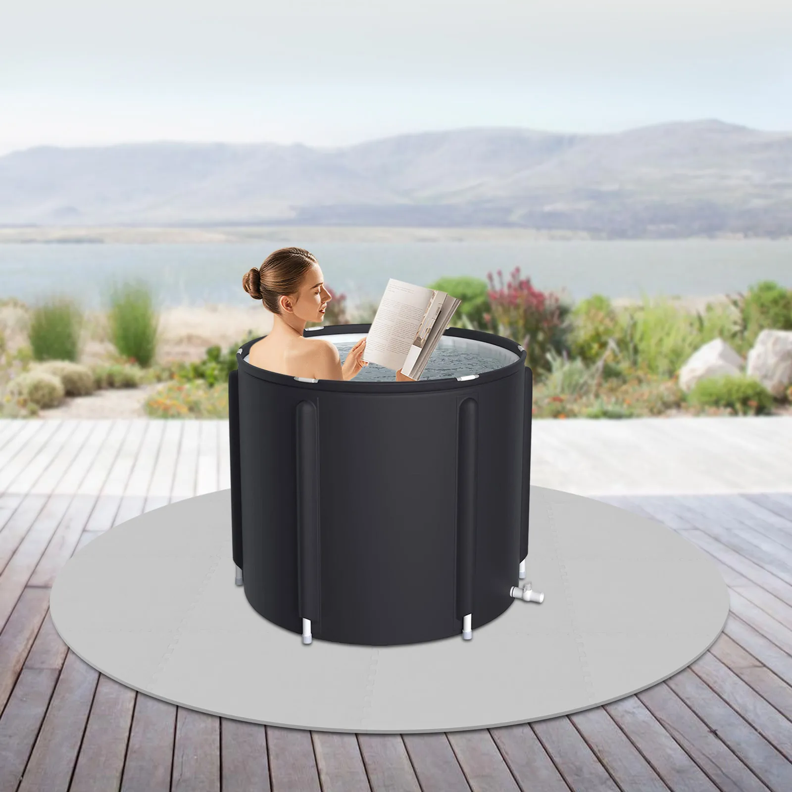196 cm x 12 mm ineinandergreifende Whirlpool-Matte, langlebige EVA-Polsterung für Whirlpools, ineinandergreifende Schaumstoff-weiche Schutzoberfläche für Kinderzimmer-Dekoration – Detail 1