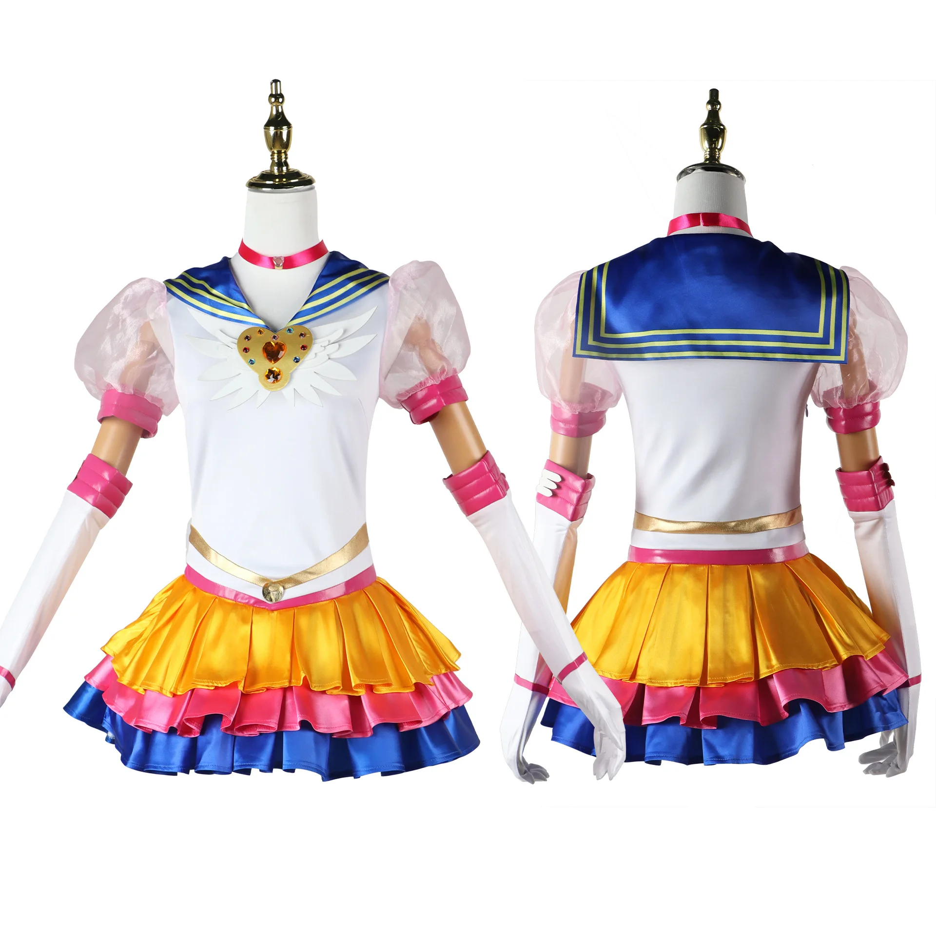 

Anime Usagi Cosplay Costume Custom Made Dress Bows Gloves Socks Accessories For Child Adult Plus Size Fancy Set High Quality