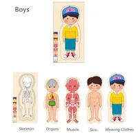 Wooden Human Body Puzzles for Toddlers 28 Piece Anatomy Puzzle Skeleton Human Body for Kids Educational Learning Preschool Toys 2