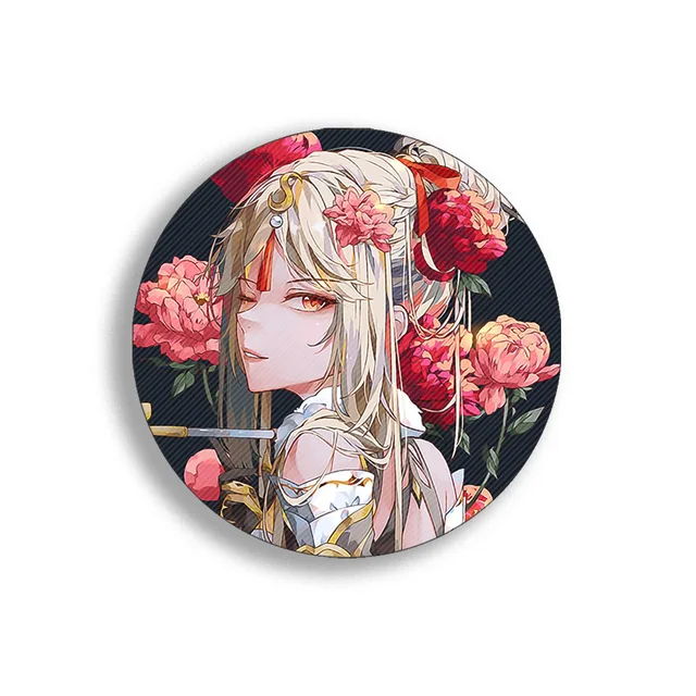 58mm Game Genshin Impact Brooch Pins Anime Badge Cosplay Yae Miko Xiao Zhongli Accessories For Clothes Backpack Decoration Gift Ningguang