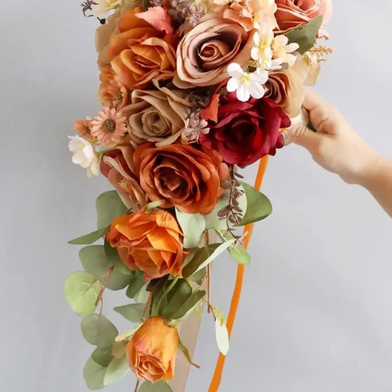 87HC Artificial Bridal Bouquet for Proposal Wedding Ceremony and Anniversary for Beach Wedding Outdoor