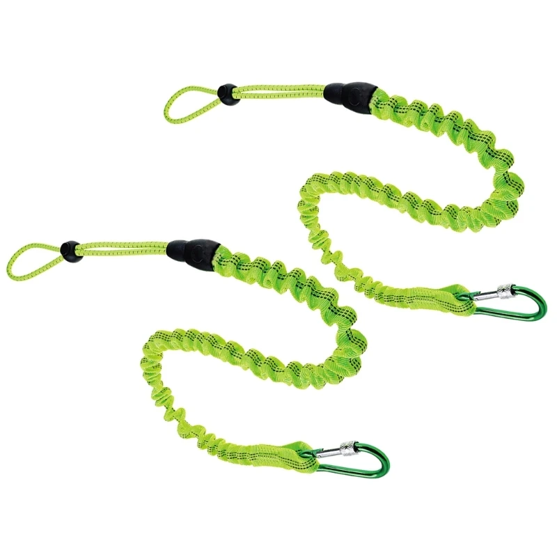 2pcs Nylon Bungee Tether Tool Lanyard With Screw Locking Carabiner Anti-Falling Safety Rope Durable Tool Lanyard