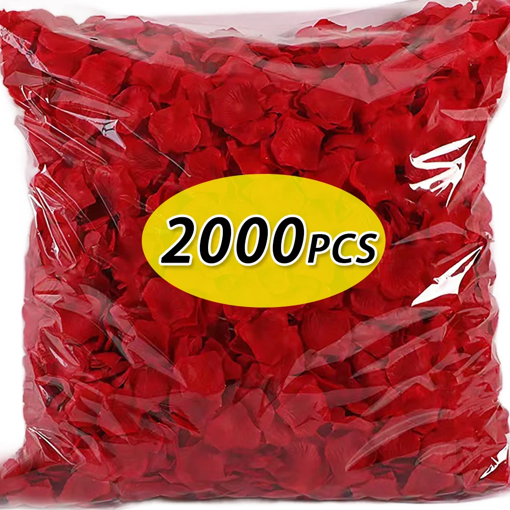 2000/100pcs umělý falešná růže petals pestrý simulace hedvábí růže korunní lístek pro valentines den svatební večírek romantické dekorace