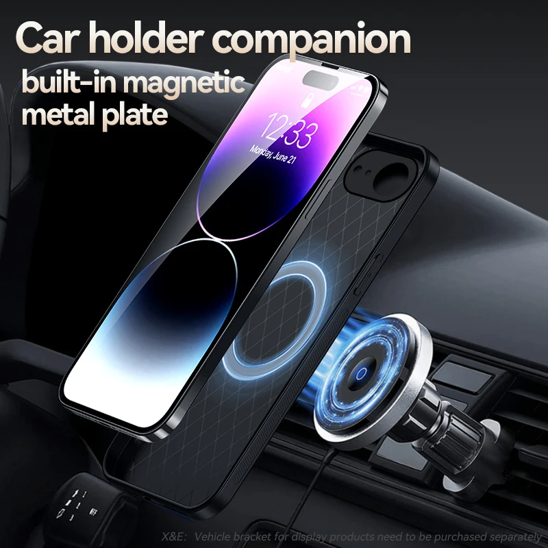 Elegant Leather Magnetic Phone Case - Shockproof and Secure Protective Cover