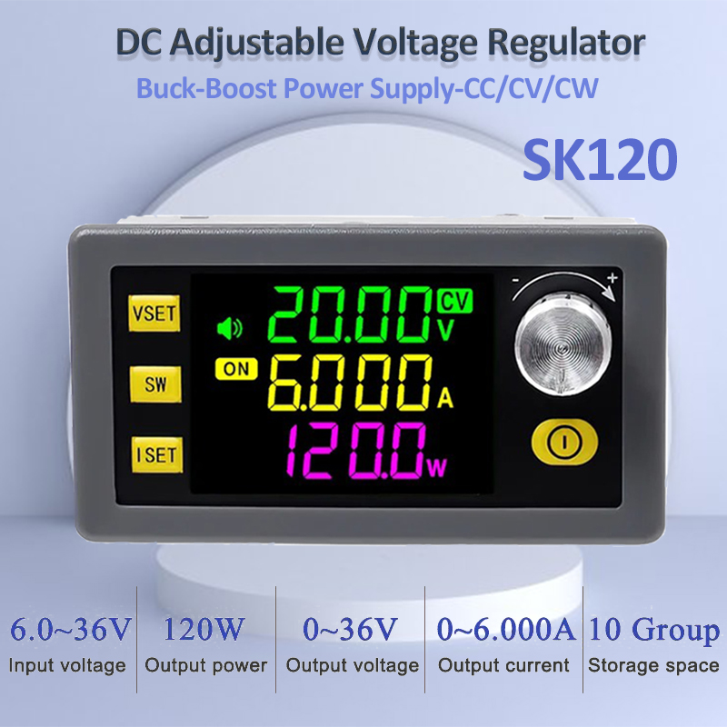 SK120 CNC Buck Boost DC Adjustable Voltage Regulator Power Supply Constant Voltage Constant Current MPPT Solar Charging Module