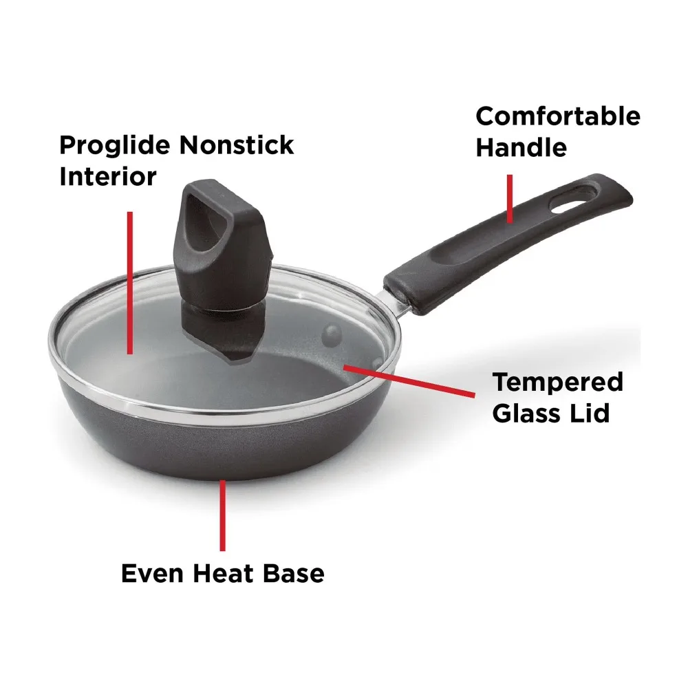 Sartén Antiadherente con Tapa para Huevos, Sartén Pequeña de 4.5 Pulgadas, Fácil de Limpiar, Utensilio de Cocina para Desayunos