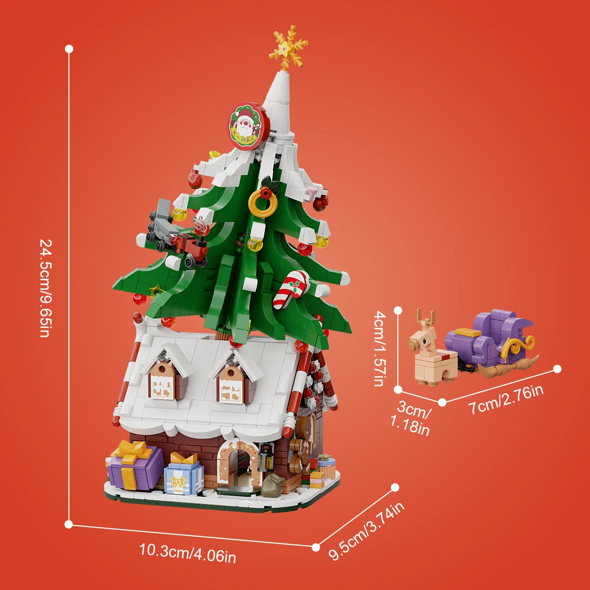 Christmas Gift Christmas Tree Building Block Elk Christmas House Santa Table Home Decor Bricks Set Toys For Children Kids Gift