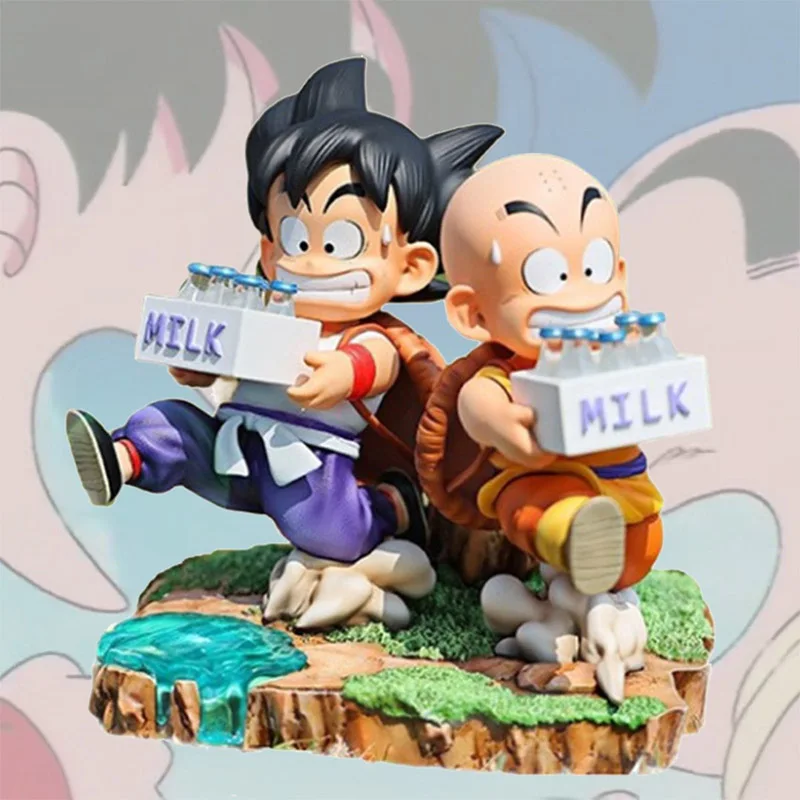 

15cm Anime Figure Dragon Ball Krillin Son Goku Milk Delivery Model PVC Action Figurine Kids Toys Gifts Ornament Collection Dolls