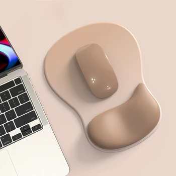 Comfortable Mouse Pad with Gel Wrist Rest Ergonomic Mouse Pad for Pain Relief Smooth Wrist Support Surface and Non-Slip PU Base