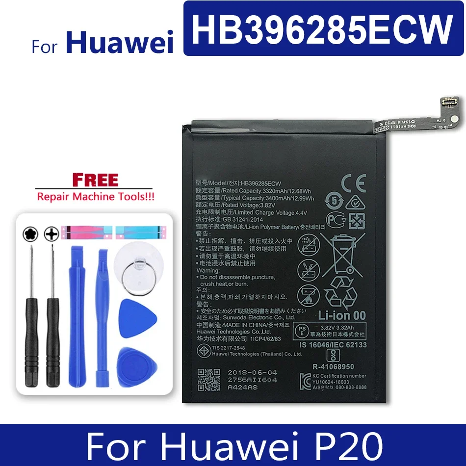 

Мобильный телефон аккумулятор HB396285ECW для Huawei P20, номер отслеживания