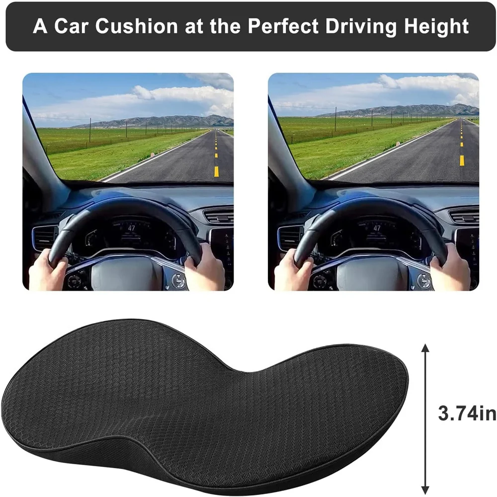 카시트 메모리 폼 쿠션, 운전석 엉덩이 쿠션, 통기성 증가 보호 허리 베개, 2 in 1