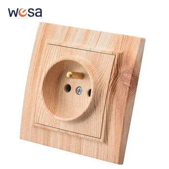 Wesa ซ็อกเก็ตฝังผนังสีพ่นไม้ฝรั่งเศสปลั๊กไฟฟ้าเบ้าพลาสติกพร้อมสารหน่วงไฟ 1