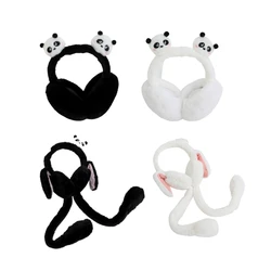 Soft and Warm Panda Plush Ear Warmers for Winter Outdoor Activities Keep You Warm in Cold Weather for Halloween