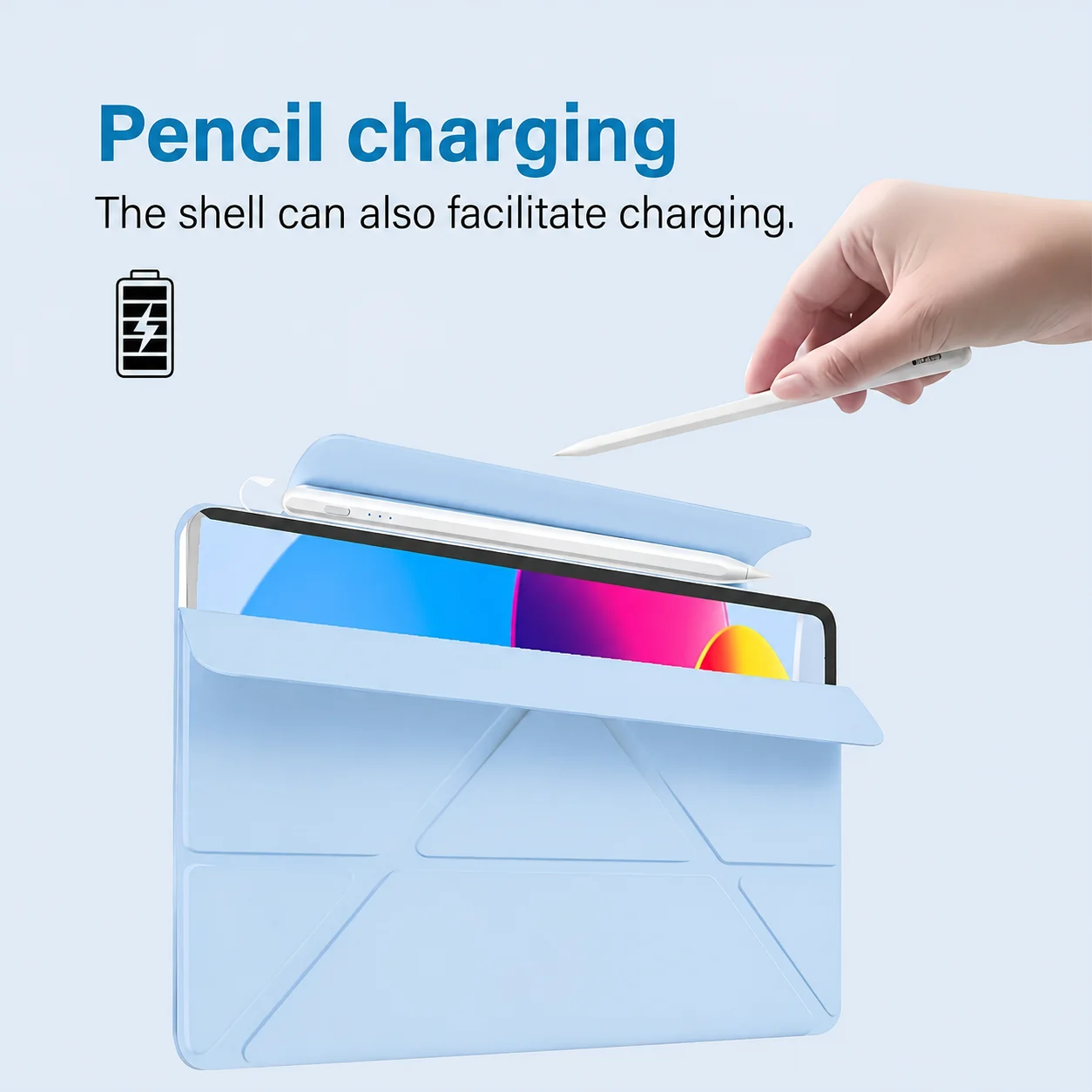 Smart Y-Fold PU Stand Magnetic Tablet Cover, 9.7-Inch