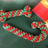 Christmas Dog Toys Braided Cotton Rope Candy Bones Pet Toy for Small Large Dog Bite Resistant Molar Teeth Cleaning Dog Chew Toys 4