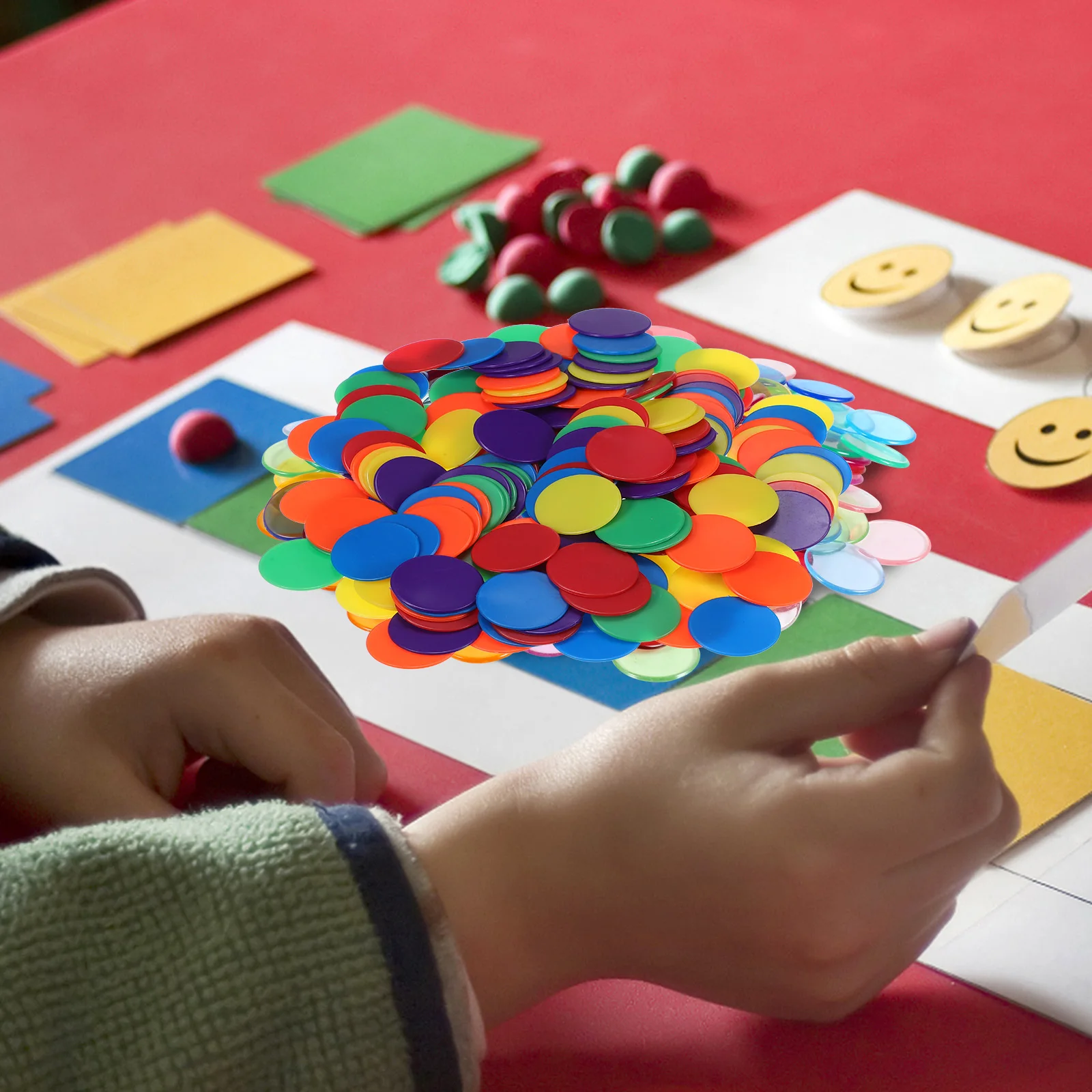 Counting Chips Bingo Chips Poker Cards Game Education Math Toys Discs Markers Children Kids Classroom Supplies 180pcs plastic bingo markers plastic game chips