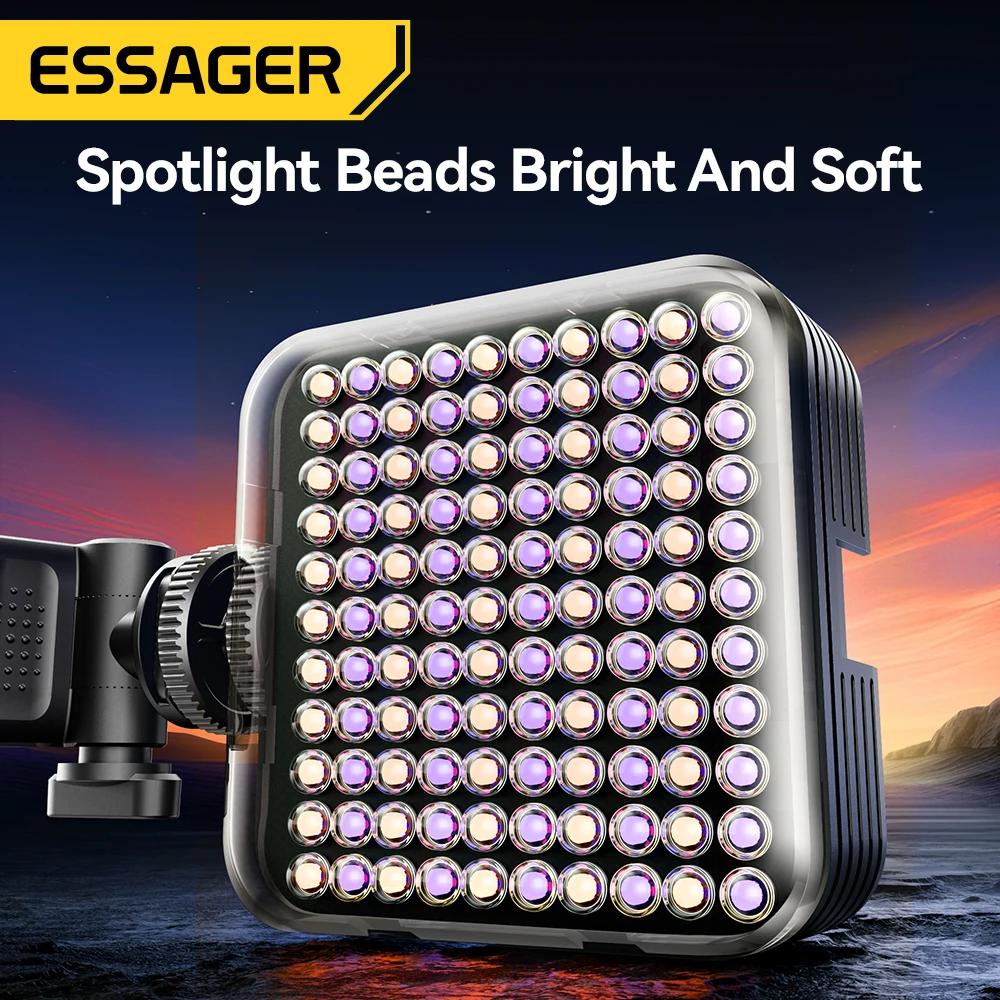 Essager Protable RGB Video Fill Light 2000mAh 2500-9000K Photography Selfie Fill Light CRI95 Pocket Light forVlog Live Streaming