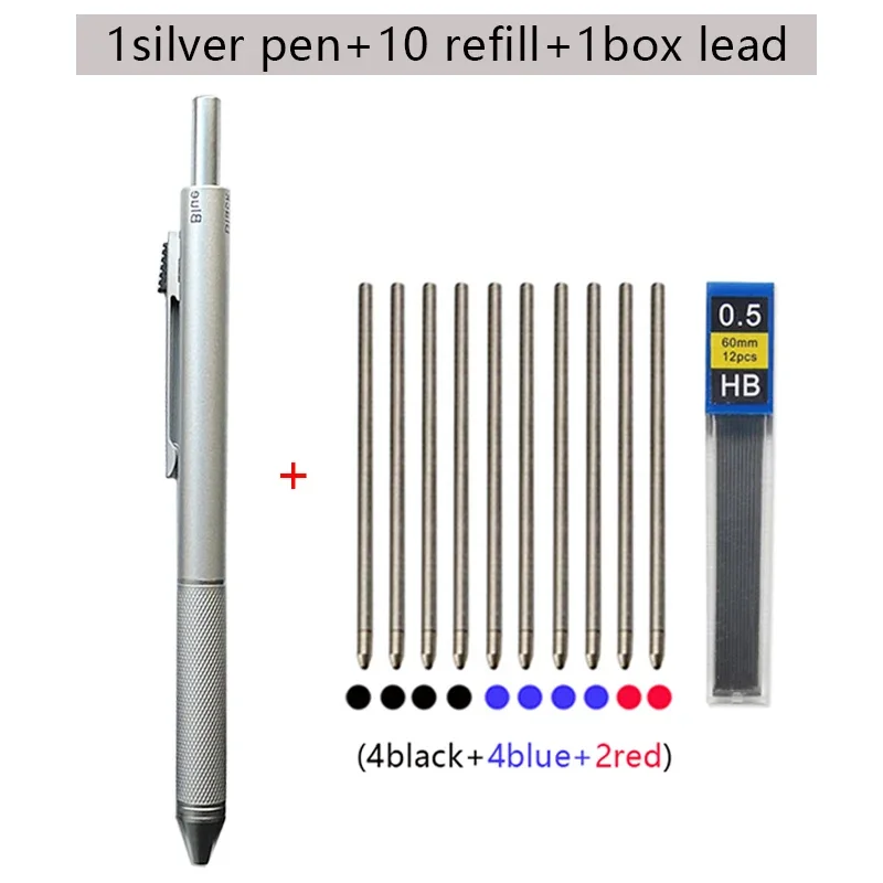 Multicolor Gravity Sensor 4-in-1 Ballpoint Pen and Mechanical Pencil Set