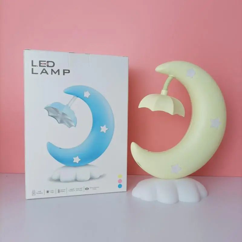 

Usb Charging Bedroom Sleep Lamp Baby Feeding Light Children Night Light Portable Moon Boat Table Lamp Eye Protection For Girl