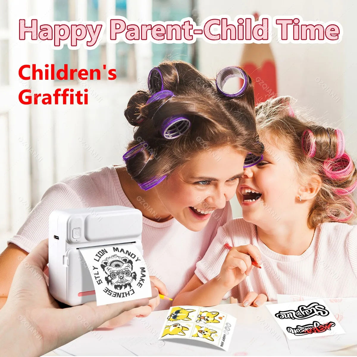 58mm Portable Mini printer thermal 57mm pocket Label printer Bluetooth Android IOS APP inkless sticker printer for home office